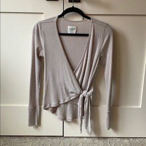 Abercrombie & Fitch Knotted-Wrap Long-sleeve